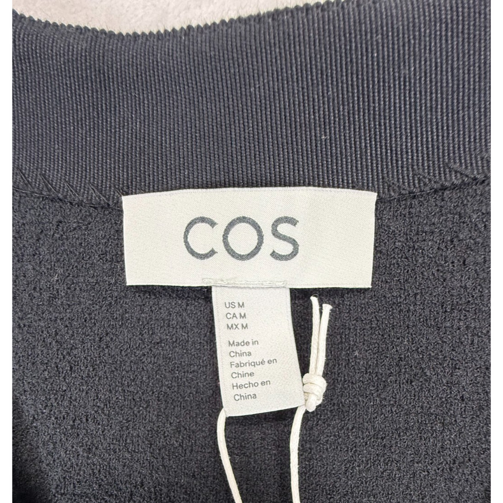 COS NWT Black Textured Knit Vest Medium Quiet Luxury Minimalist Button Front - Picture 3 of 11